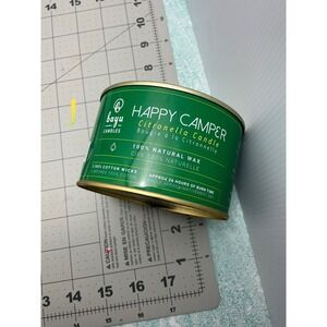Bayu Candles Happy‎ Camper Citronella Candle 100% Natural Wax Home Decor Camping